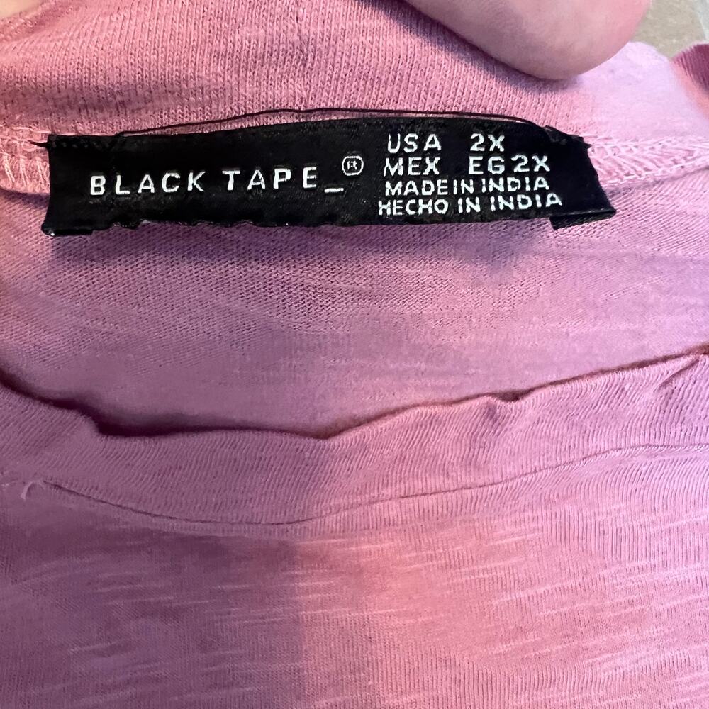 New Black Tape_ Size 2X Cutout Shoulder Pink Short Sleeve Shirt - Picture 4 of 5